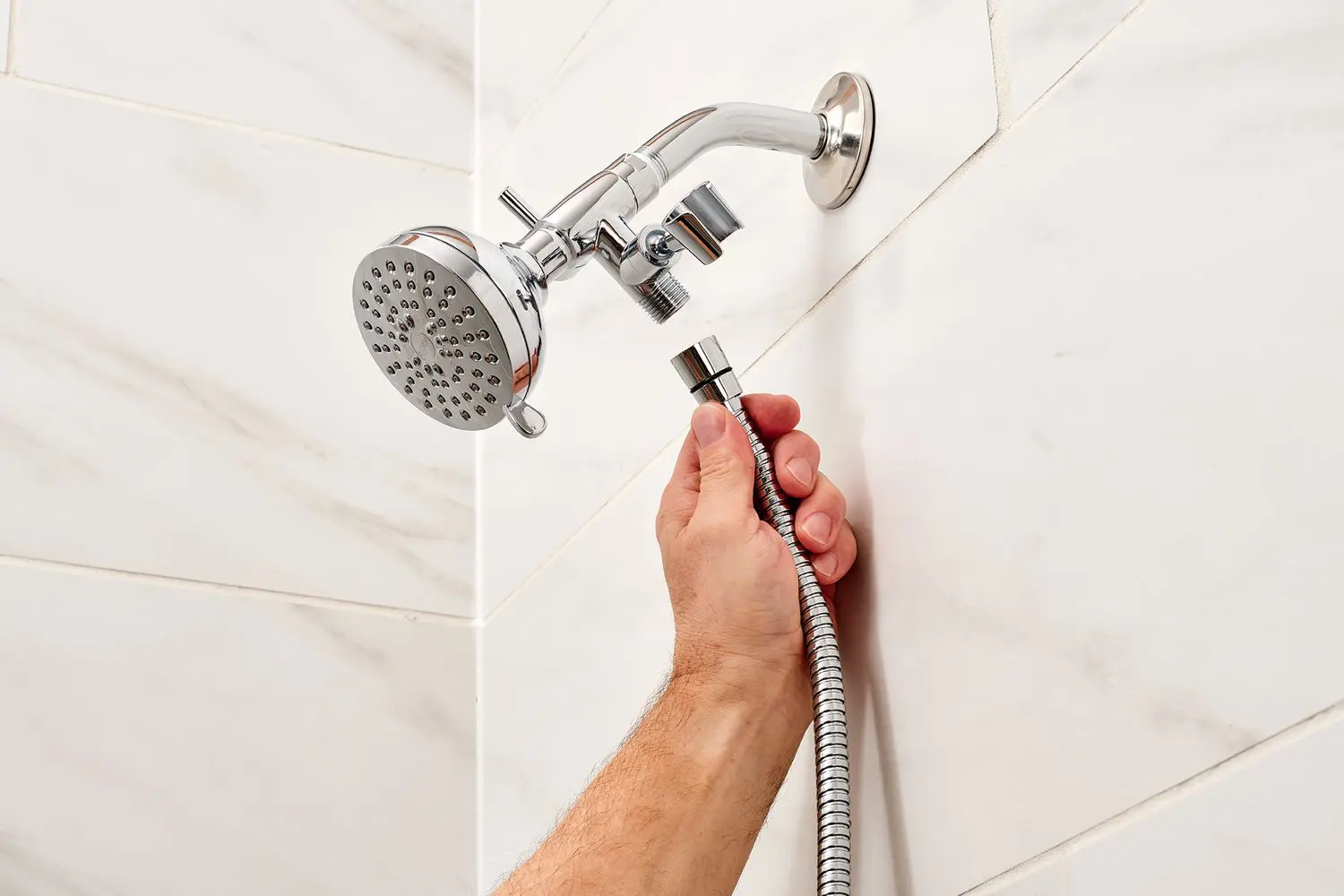 Shower installation team at work