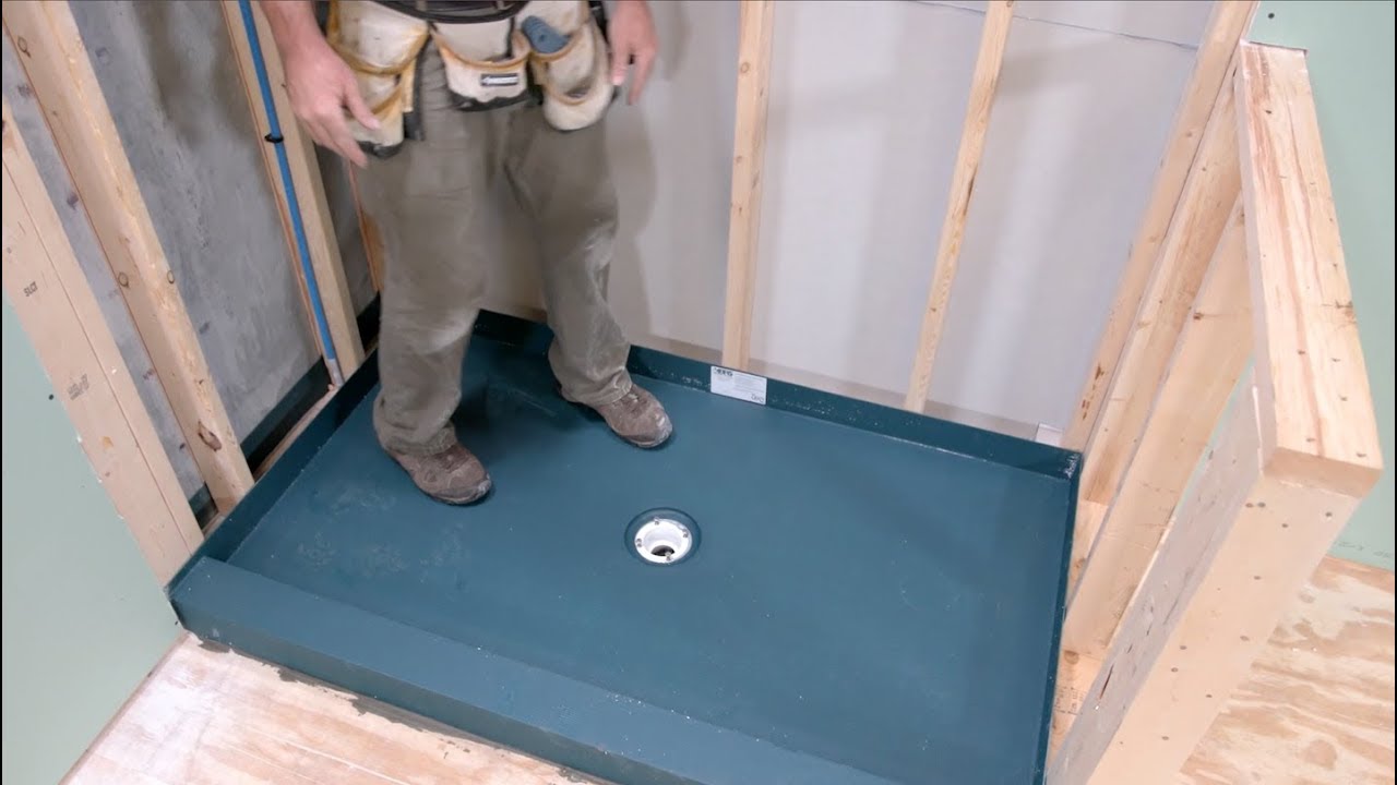 Newly installed shower in a bathroom